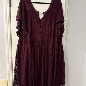 Torrid Red V-Neck Pleated Sundress